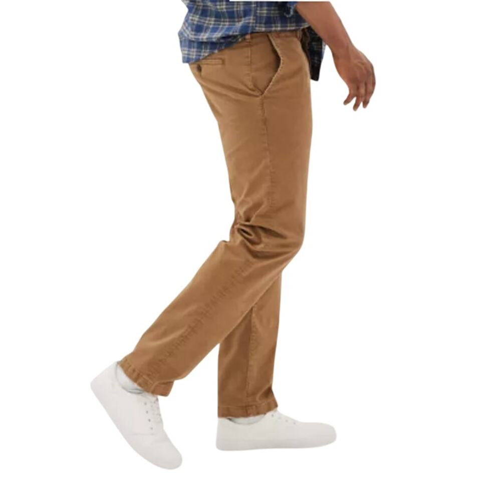 NWT New American Eagle Mens 32/32 Flex Original Straight Lived In Khaki Pants